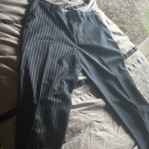 Michael Kors Black and White Striped Trousers